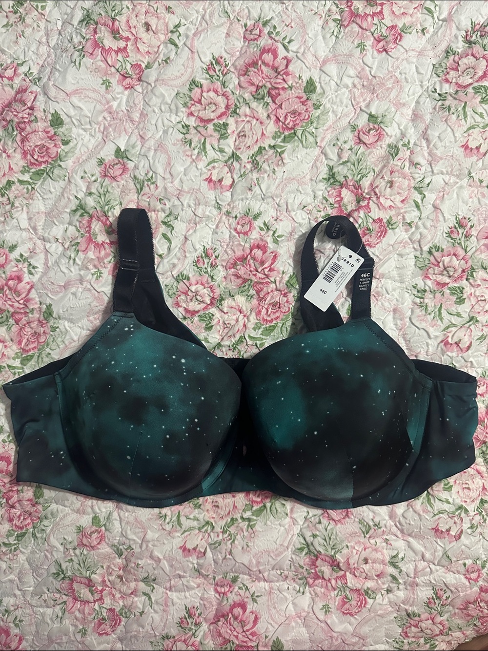 Torrid Teal Galaxy Print Back Closure T-Shirt Bra